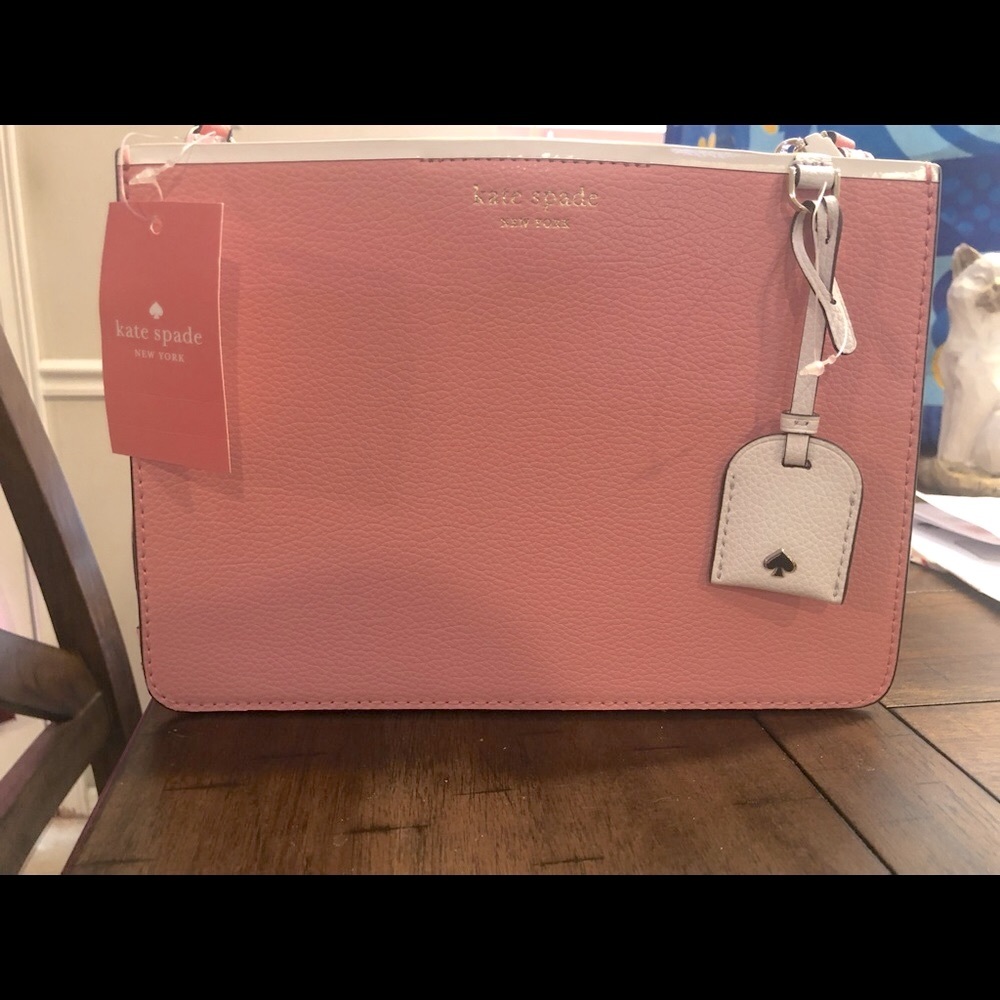Kate Spade Pink Crossbody with light gold hardware